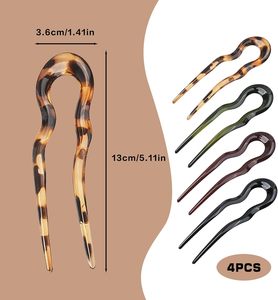 Lot de 13 cm Pinces à cheveux en acrylique en forme de U, surdimensionnées, pour chignon, pour femmes et filles - Product Image 2