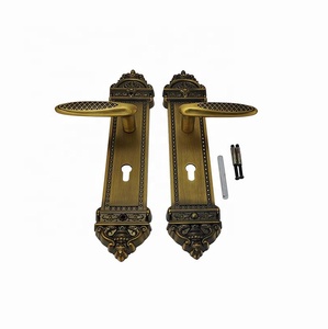Ensemble de poignées de porte et de fenêtre en laiton doré foncé vintage de haute qualité, serrure de sécurité durable en alliage de zinc pour porte en bois de luxe - Product Image 1