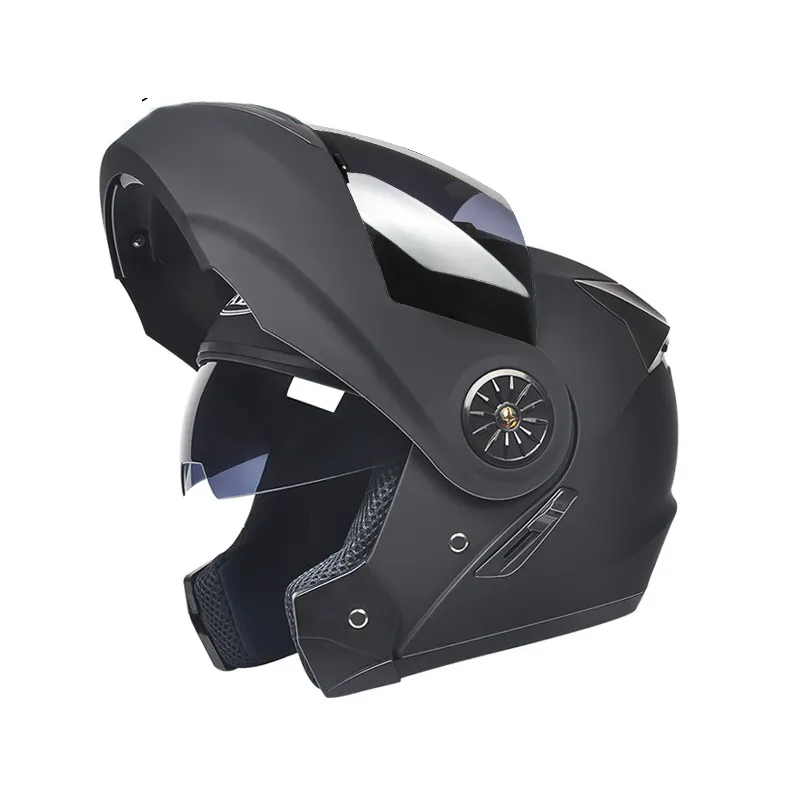 OEM ODM casco da motociclista più economico Flip Up caschi di sicurezza ricaricabili puntino svelamento casco aperto Full Face moto