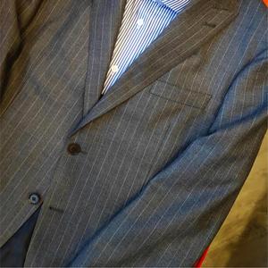 Dark Grey Wide Stripe <strong>Wool</strong> Polyester Blend Italian Business Suit Custom <strong>Double</strong> Breasted Bespoke B2B Bulk Personal Made Measure - Product Image 4