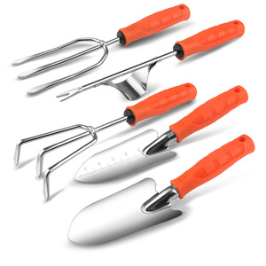 Ensemble d'outils de jardin en acier inoxydable, 9 pièces, avec poignées en plastique, cisailles manuelles, truelle, râteau, cultivateur, pulvérisateur pour l'extérieur - Product Image 6