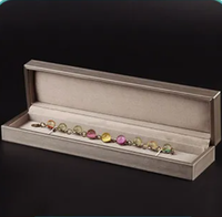 Spot vente en gros PU cuir luxueux or clair longue chaîne bijoux organisateur boîte cadeau étuis perle Bracelet stockage emballage boîte