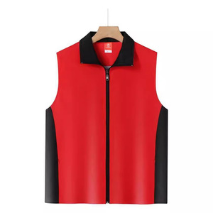 Chaleco unisex color naranja y negro con cremallera frontal para uso en trabajos de voluntariado y laborales - Product Image 3