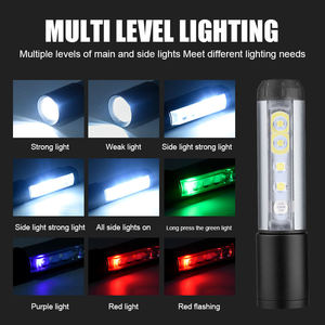 Lampe frontale magnétique rechargeable USB en aluminium avec zoom, lampe torche à clip stylo, éclairage multifonctionnel pour course en extérieur, pêche, portable, LED COB - Product Image 6