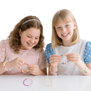 लड़कियों के रंगीन प्लास्टिक बीडिंग उपहार, यूनिकॉर्न केस के साथ बच्चों को उपहार गहने किट बनाने वाले कंगन बनाने वाले खिलौने सेट - Product Image 2