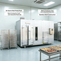 Déshydrateur alimentaire à pompe à chaleur grande capacité, 408 plateaux, acier inoxydable 304, 3 kW, machine industrielle pour déshydrater les fruits, légumes et herbes