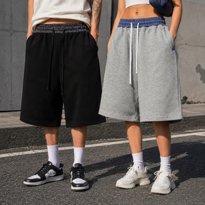Nouveaux shorts de <span class=keywords><strong>sport</strong></span> pour hommes du fabricant OEM, détails à carreaux, pantalons de survêtement, style hip-hop urbain, coupe ample, shorts d'été, logo personnalisé, pantalons baggy - Product Image 2