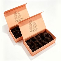 Boîte cadeau de luxe pour extensions de cheveux recyclables en gros, emballage de perruque, boîte cadeau cosmétique à encre de soja avec satin