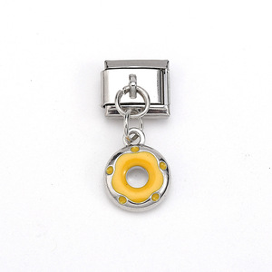 Italian Elastic Donut Charm Bracelet Set Zinc Alloy Unisex Casual Fashion Jewelry DIY Pendant Accessory - Product Image 3