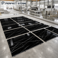 Dalle de marbre noir naturel poli de luxe PerfectStone pour les murs et sols intérieurs de villas haut de gamme