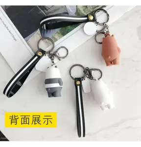 סיטונאי 3d גומי דובי מפתח שרשרת גריזלי IceBear פנדה Pvc Keychain