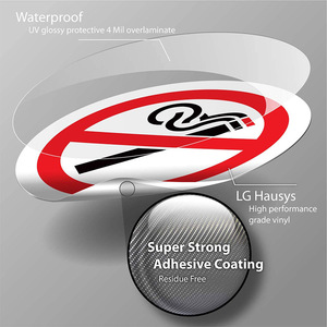 Siêu dính không thấm nước PVC Stickers xe buýt và xe tường đề can-Vinyl chất liệu không hút thuốc dấu hiệu - Product Image 2