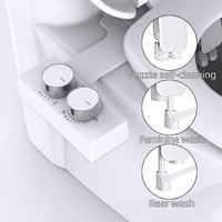 Bidet WC à eau chaude et froide non électrique à double buse pour soins post-partum, fixation WC