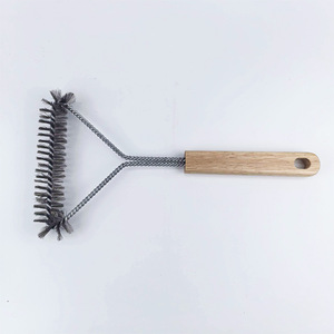 Cepillo de alambre rizado de madera de caucho con mango de madera para limpieza de hornos, parrillas, jaulas de pájaros y barbacoas - Modelo 028 de Simplicidad Moderna - Product Image 3
