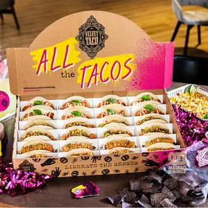 Caja <span class=keywords><strong>de</strong></span> Embalaje Desechable Pequeña y Económica para Comida para Llevar, Caja Personalizada para <span class=keywords><strong>Tacos</strong></span> <span class=keywords><strong>de</strong></span> Maíz Crujientes Mexicanos, Burritos y Quesadillas - Product Image 6