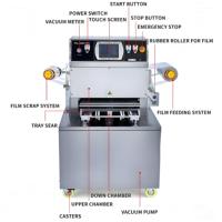 Machine d'emballage sous vide, scelleuse de barquettes à atmosphère modifiée pour aliments, viande, poisson, plats préparés, remplissage d'azote, scelleuse de barquettes