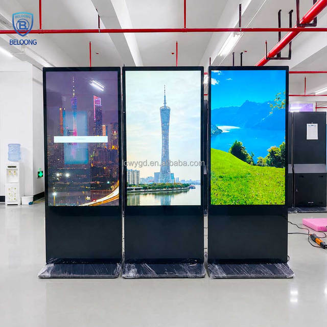 LOGO Custom 4K Floor Standing Advertising Display Touch Screen Digital Kiosk Advertisement Board Digital Signage and Displays