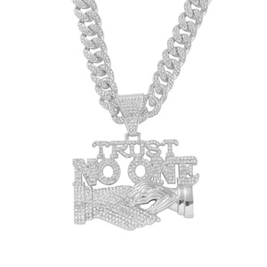 Nuevos Collares con Colgante de Letras Empalmadas de Aleación Chapada en Oro y Plata 2026, Collar Hiphop para Hombre, Joyería de Moda al por Mayor - Product Image 5