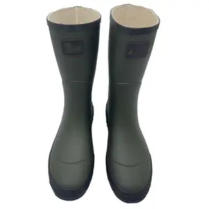 Manufacture direct sell OEM neoprene waterproof wellington hunting green cheap rubber rain boots rubber garden shoes