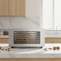 6-laags Voedseldroger Huishoudelijke Roestvrijstalen Groente Vlees Luchtdroogmachine Huisdierensnacks Smart Fruit 220V/110V 400W