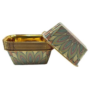 Nouveaux gobelets à <span class=keywords><strong>pâtisserie</strong></span> rectangulaires jetables à motif du Moyen-Orient, à bord doré, style arabe, compatibles micro-ondes - Product Image 6