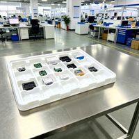 Plateau antistatique blanc en PET/PS pour composants électroniques, plateau d'emballage personnalisé