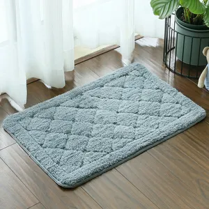 Effen Kleuren Geometrische Woonkamer Mat Shaggy Hoge Water Absorptievermogen Rug Non Slip Microfiber Jacquard Badmat