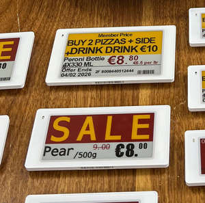 Etiquetas Electrónicas Digitales ESL para Supermercados con Pantalla E Ink de 2.4Ghz, 4 Colores, Compatibles con el Sistema EAS, Producto de Tendencia - Product Image 1