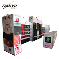 Stand d'exposition réutilisable 10x20 pour salon de manucure, avec éclairage LED arrière, profil en aluminium et étagère
