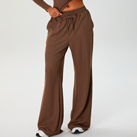 Pantalon de yoga décontracté pour femme, coupe ample, avec cordon de serrage, poches, pour la course à pied et le fitness au quotidien
