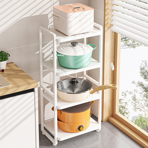 조정 가능한 <span class=keywords><strong>3</strong></span> 단 강철 사각 부엌 주최자 요리 다층 코너 선반 스탠드 금속 선반 꽃 냄비 랙 뚜껑 홀더 - Product Image 5