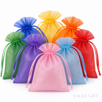 Sac à Bijoux Personnalisé en Organza Argenté et Maille Polyester Écologique Durable avec Cordon de Serrage et Logo Pantone – Vente en Gros