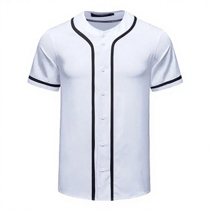 Maillot de baseball pour homme, manches courtes, couleur unie, boutons sur le devant, respirant, évacuant l'humidité, séchage rapide, polyester, adultes, toutes saisons - Product Image 4