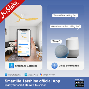 พัดลมเพดาน LED 1stshine รีโมทคอนโทรลอัจฉริยะแบบเรียบง่ายพัดลมเพดานไฟ LED หรี่แสงได้พร้อมไฟ - Product Image 6