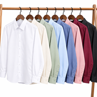 Chemise en polyester pour homme, chemise unie pour homme, chemises décontractées, vente en gros personnalisée, ODM, faible MOQ, commande en gros, fabricant