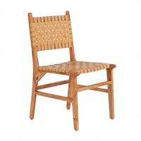 Moderner Teakholz Esszimmerstuhl mit Kunstleder & Naturfinish für Wohnmöbel, Park & Café/Restaurant-Nutzung