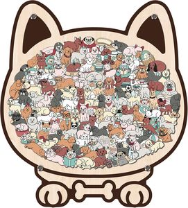<span class=keywords><strong>Puzzle</strong></span> en bois - Puzzles en bois uniques en forme d'animaux, chiens mignons, cadeaux créatifs pour les amoureux des chiens, <span class=keywords><strong>puzzle</strong></span> relaxant et décoration d'intérieur - Product Image 1