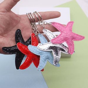 New Style Ocean Themed Pu Leather Shell Starfish Keychain Portable Cute Puffy Bag <b>Charm</b> Pendant Car <b>Keyring</b> Welcome Gifts - Product Image 2