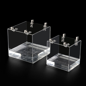 Bac de bain pour perroquets en acrylique transparent épaissi, style Art Déco, modèle <span class=keywords><strong>Cube</strong></span>, produit transfrontalier à succès, Guangdong - Product Image 2