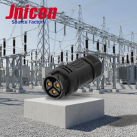 Connecteur d'aviation étanche Jnicon M25 500V 50A IP67 noir, câble d'alimentation mâle-femelle, connecteur fil-fil