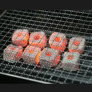 Long burning time white ash odorless smokeless cube bamboo charbon charcoal briquettes for stoves