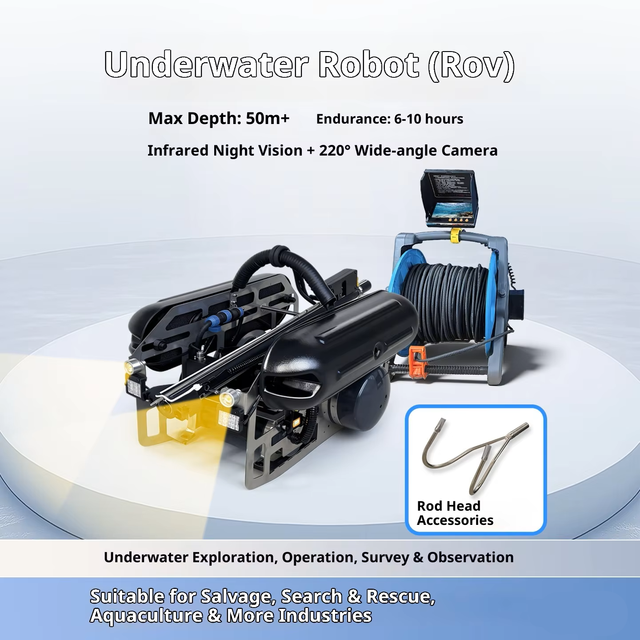 Underwater Fishing Drone ROV HD Night Vision Camera Video Fish Finder Mechanical Arm Spearfishing Search Retrieval Metal IP68