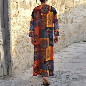 Nuovo Abaya da uomo con stampa estiva in poliestere con scritta in osso oracolo ispirata a Dubai saudita abbigliamento islamico per Oman Middle - Product Image 3