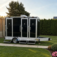 Remorque de toilettes de luxe standard américaine et canadienne à 3 postes, remorque de toilettes portable, remorque WC pour événements