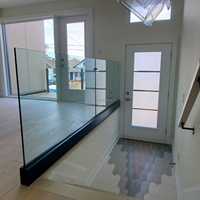 Reilbu Outdoor Aluminium U-Kanal Glas geländers ystem Rahmenloser Treppen balkon Handlauf