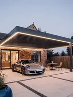 Pergola de jardin 3x4 3x5 3x6 avec toit ouvrant à lames, imperméable, automatique, en aluminium rétractable, écologique et résistante à la corrosion