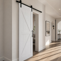 Porte coulissante intérieure à charnière en Z, porte de grange minimaliste pré-encadrée, blanche apprêtée, insonorisée, à âme pleine, prix usine pour la maison