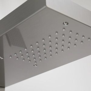 Thermostatic Shower Head <b>Set</b> <b>Square</b> Rain Shower 3.5-4.9 Gpm Single Handle Ceramic Valve Faucet With Massage Led Light - Product Image 1