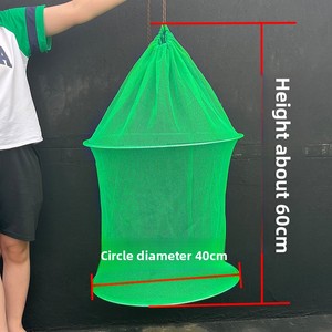 Rete di protezione per pesci portatile ispessita a 3 strati in poliestere verde ecologica pieghevole per spigola temporanea piscicoltura gamberetti granchio - Product Image 6