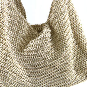 Bolso de compras artesanal de estilo Vintage para mujer, bolso de mano <span class=keywords><strong>Ibiza</strong></span>, bolso de playa de papel de estilo veraniego de paja de alta calidad, bolso de algodón para mujer - Product Image 6